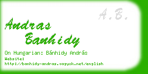 andras banhidy business card